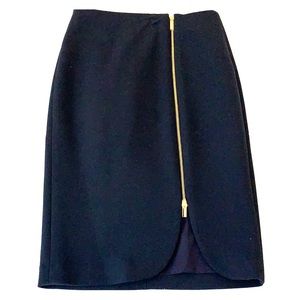 Ann Taylor Gold Zipper Pencil Skirt